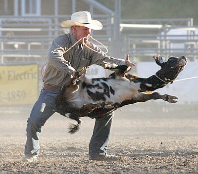 &lt;p&gt;Will Powell of St.Ignatius turns in a tiime of 13.4 seconds in the tie down roping Friday night, good for third place and a check for $273. (Paul Sievers/The Western News)&lt;/p&gt;