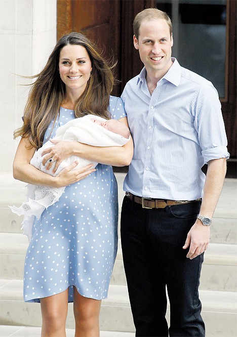 &lt;p&gt;Britain's Prince William and Kate, Duchess of Cambridge pose on July 23 with the Prince of Cambridge outside St. Mary's Hospital in London where the Duchess gave birth on July 22.&lt;/p&gt;