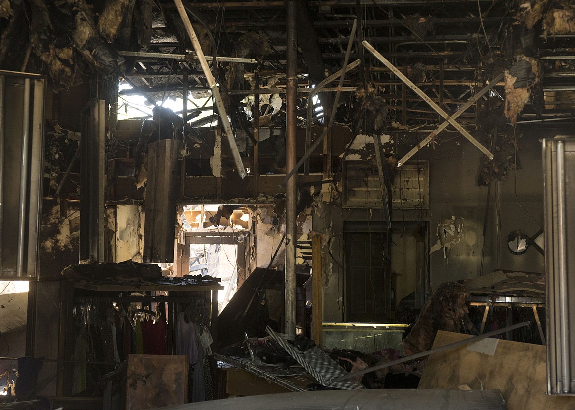 &lt;p&gt;The Good Samaritan Rehabilitation Thrift Store seen Thursday morning after a fire, which started around 11 p.m. Wednesday.&#160;destroyed the store, the Tangles hair salon and a pawn shop near the intersection of Fourth street and east Hazel Avenue.&#160;The cause&#160;of the fire is under investigation.&lt;/p&gt;