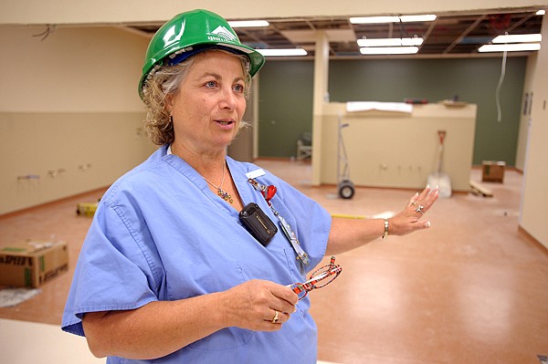 <p>Jayne Wangerin leads a tour through the new surgery tower on Wednesday, August 1, at the Kalispell Regional Medical Center.</p>