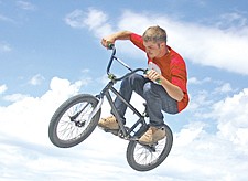 Travis Rushing gets airborne during SkateJam last weekend in Polson.