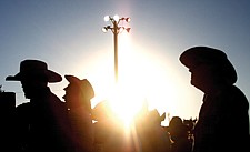 People lined the rodeo arena fences during Pioneer Days last weekend in Ronan.