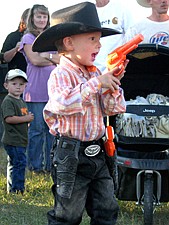 Ian Sharrard, of Ronan, is in full cowboy gear for the Pioneer Days rodeo last weekend in Ronan.