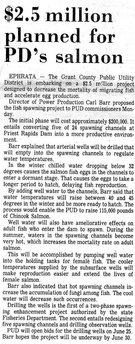 $2.5 million planned for PD's salmon