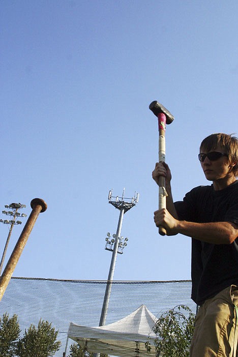 &lt;p&gt;Sandpoint's Kyle McAvoy drives in a tent stake Wednesday night at War Memorial Field, as the Festival at Sandpoint venue was buzzing with workers taking care of the final preparations. &quot;We're&quot; dialed in this year; half a day ahead of normal,&quot; said Rug Ruskie, stage manager at the Festival for more than 20 years. &quot;A really good, smart and hard working crew.&quot;&lt;/p&gt;