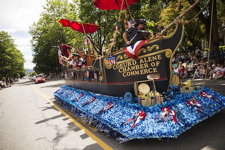 &lt;p&gt;LOREN BENOIT/Press Kelly Glenn aims a fake cannon at the crowd as The Coeur d'Alene Chamber of Commerce's Commodores Pirates of the Coeur d'Alene float heads down Sherman Avenue during Coeur d'Alene's Fourth of July parade.&lt;/p&gt;