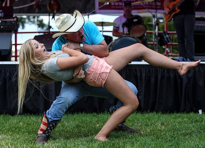 &lt;p&gt;Kelly Hughes dances and dips Sarah Sherfey, of Spokane, on Saturday night at McEuen Park.&lt;/p&gt;