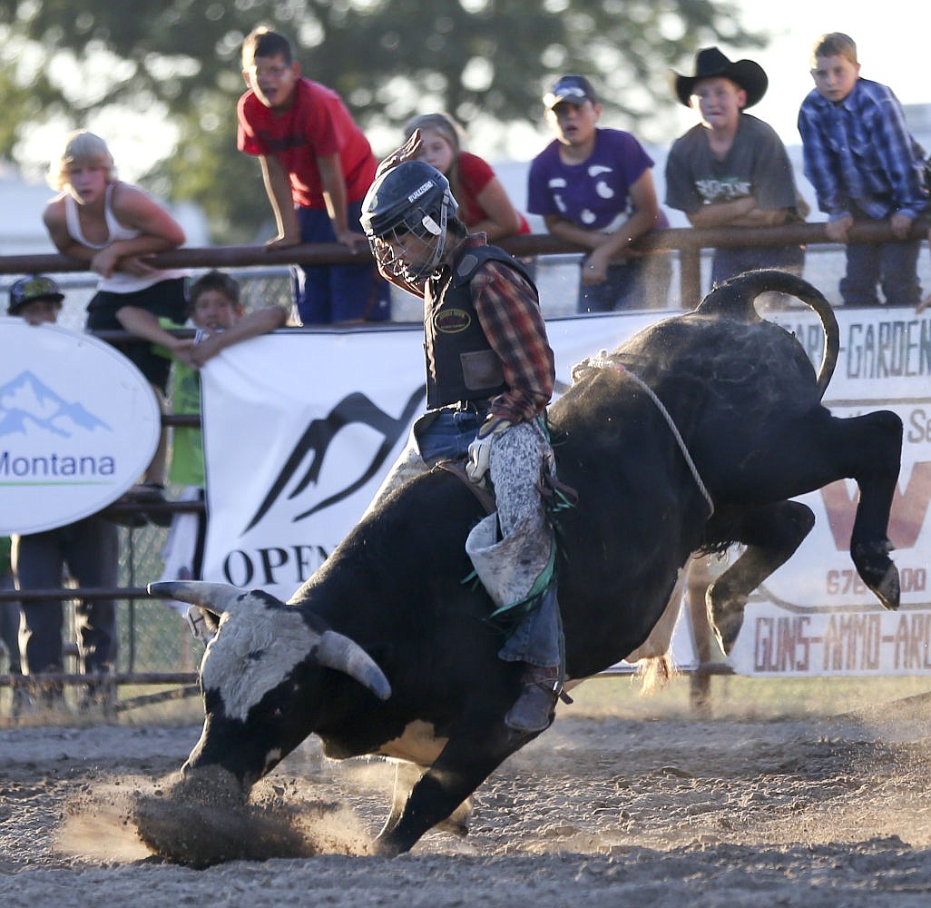 &lt;p&gt;Kyler McDonald competes in mini bull riding at the Bulls and Broncs rodeo on Friday night in Ronan.&lt;/p&gt;