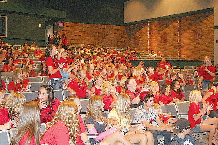 Members of 'Team Caitlynn' streamed into the Moses Lake High
School theater Wednesday to cheer on Caitlynn Lawson during her
performance on &quot;So You Think You Can Dance.&quot;