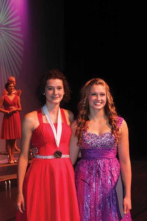 Moses Lake senior Allison Hyer, right, was named first runner-up during the Distinguished Young Women of Washington's state program in Pullman over the weekend. She is pictured with Caralyn Cutlip of Vantage, who won the state program last year.