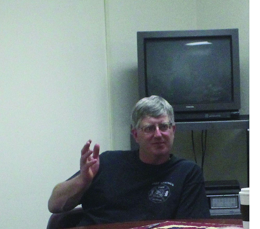 &lt;p&gt;Mayor Randy Woods of Hot Springs discusses county communication strategies at last week's meeting in Thompson Falls.&lt;/p&gt;