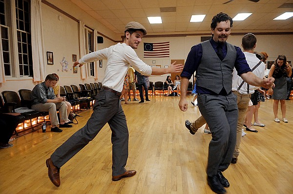 &lt;p&gt;Pete Milne and Joe Juneman, two of the organizers behind North End Swing, dance along to the live music provided by Company Brass July 20 at the senior center in Kalispell. This was the first time a live band had come to the weekly dance, and attendees were encouraged to dress in vintage clothing, in keeping with the 1930s and '40s musical style of the band.&lt;/p&gt;