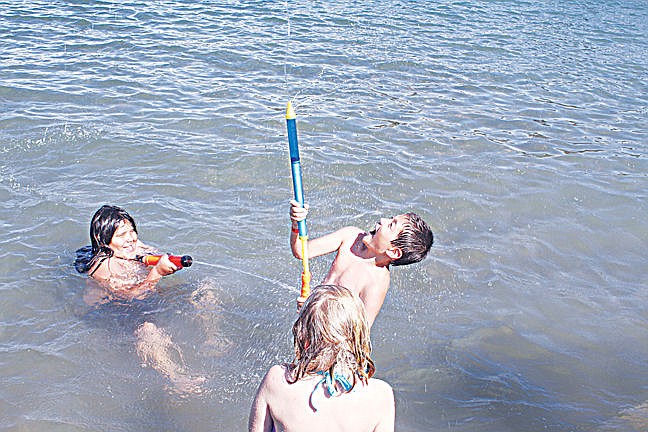 &lt;p&gt;Keaton Flamand and Indie Moll go to &quot;water war&quot; with eachother during swimming time at Riverside Park during Celebrating Summer Camp.&lt;/p&gt;