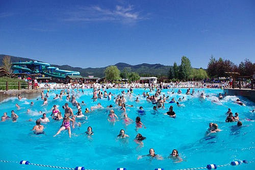 The large wave pool is very popular with kids of all ages.