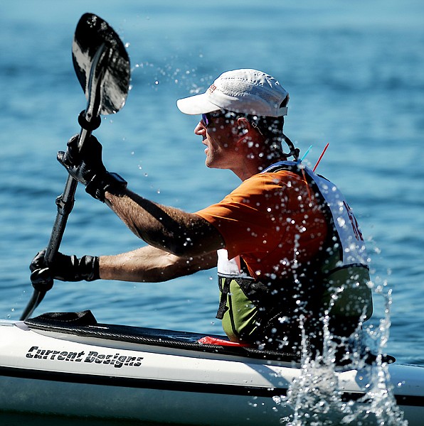 <p>Dan Block became the first of the Epic 24 mile races to reach the check point at the Lutheran Bible Camp south of Lakeside on Saturday, August 4, during the Epic Shore to Shore Race. Block arrived a 10:31 a.m.</p>