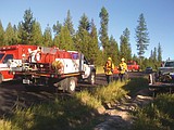 Lightning sparks fire near town
