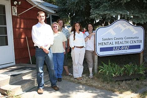 Jason Shueh/Valley Press From left to right, Eric Diamond, Gail Haddix, Chris Wagner, Vicky Croft and Leanne Evers stand in front of the Sanders County Community Mental Health Center.