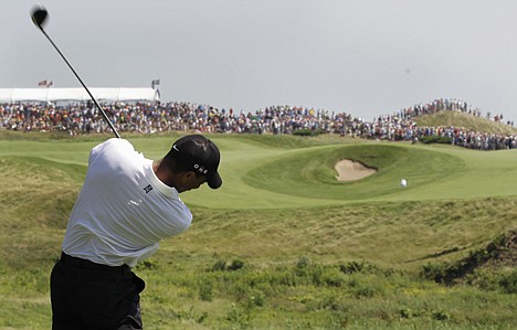&lt;p&gt;Tiger Woods hits a drive on the 10th hole during the first round of the PGA Championship on Thursday at Whistling Straits in Haven, Wis.&lt;/p&gt;