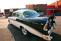 Polson's Sue Arneson pulls out of her Main Street parking spot in her '56 Chevy Bel Air.