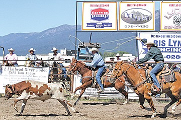 &lt;p class=&quot;p1&quot;&gt;Jesse (blue) and Wyatt (green) Lytton of Polson chase down a cow in the team roping event on Sunday in Ronan.&lt;/p&gt;