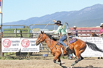 &lt;p class=&quot;p1&quot;&gt;Abby Knight of Charlo prepares to try to corrall a steer&#160; during ladies breakaway on Sunday.&lt;/p&gt;