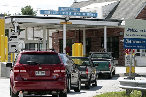 &lt;p&gt;Cars line up at the United States port of entry from Canada in Richford, Vt., on Aug. 10.&lt;/p&gt;