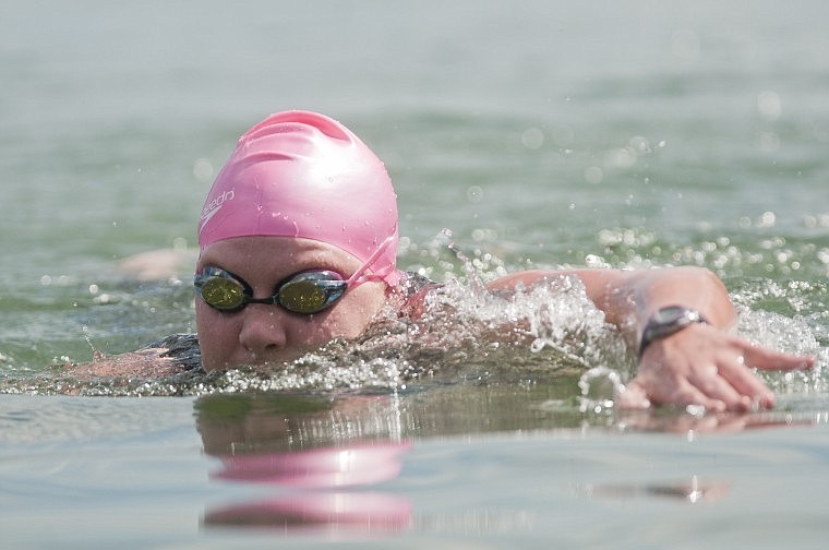 &lt;p&gt;Emily von Jentzen swims in Flathead Lake near the Somers
swimming access Tuesday afternoon. Von Jentzen is training to swim
the 55-mile Lake Chelan in Washington state.&lt;/p&gt;