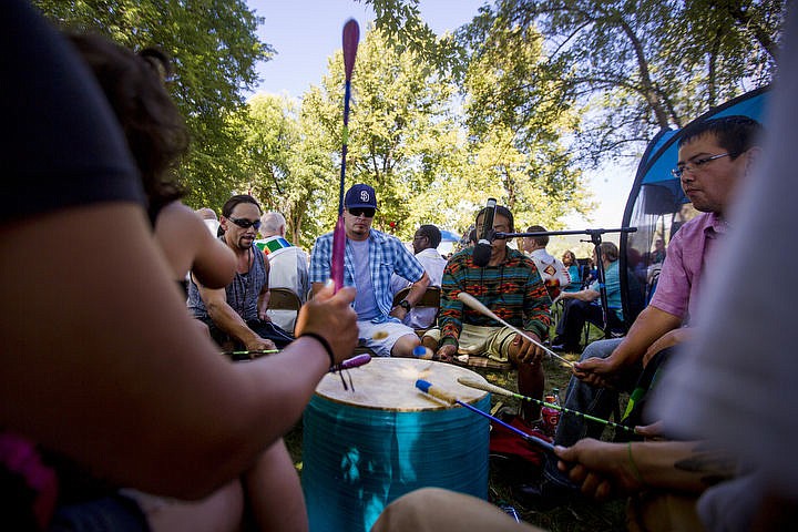 &lt;p&gt;The Rose Creek Drum Group performs ceremonial music on Monday, Aug. 15, 2016 at the Coeur d'Alene Tribe's 82nd annual Cataldo Pilgrimage mass at Old Mission State Park. The Catholic mass celebrated the Feast of the Assumption of the Virgin Mary, and featured a coming together of the Catholic religion and Native American culture.&lt;/p&gt;