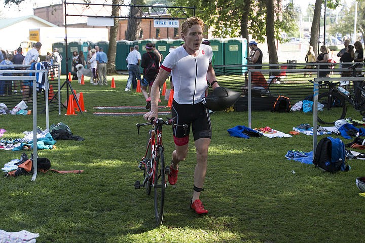 &lt;p&gt;BETHANY BLITZ/Press Athletes swim in the waters of Lake Coeur d'Alene, bike downtown and run along the Centennial Trail during the Coeur d'Alene Triathlon on Saturday, August 13, 2016.&lt;/p&gt;