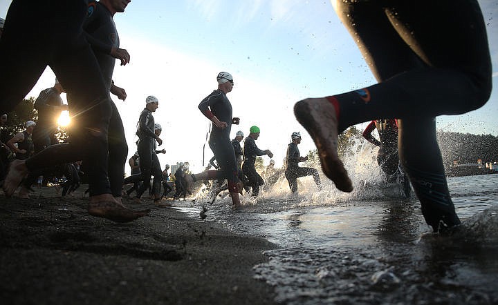 &lt;p&gt;LOREN BENOIT/Press Athletes swim in the waters of Lake Coeur d'Alene, bike downtown and run along the Centennial Trail during the Coeur d'Alene Triathlon on Saturday, August 13, 2016.&lt;/p&gt;