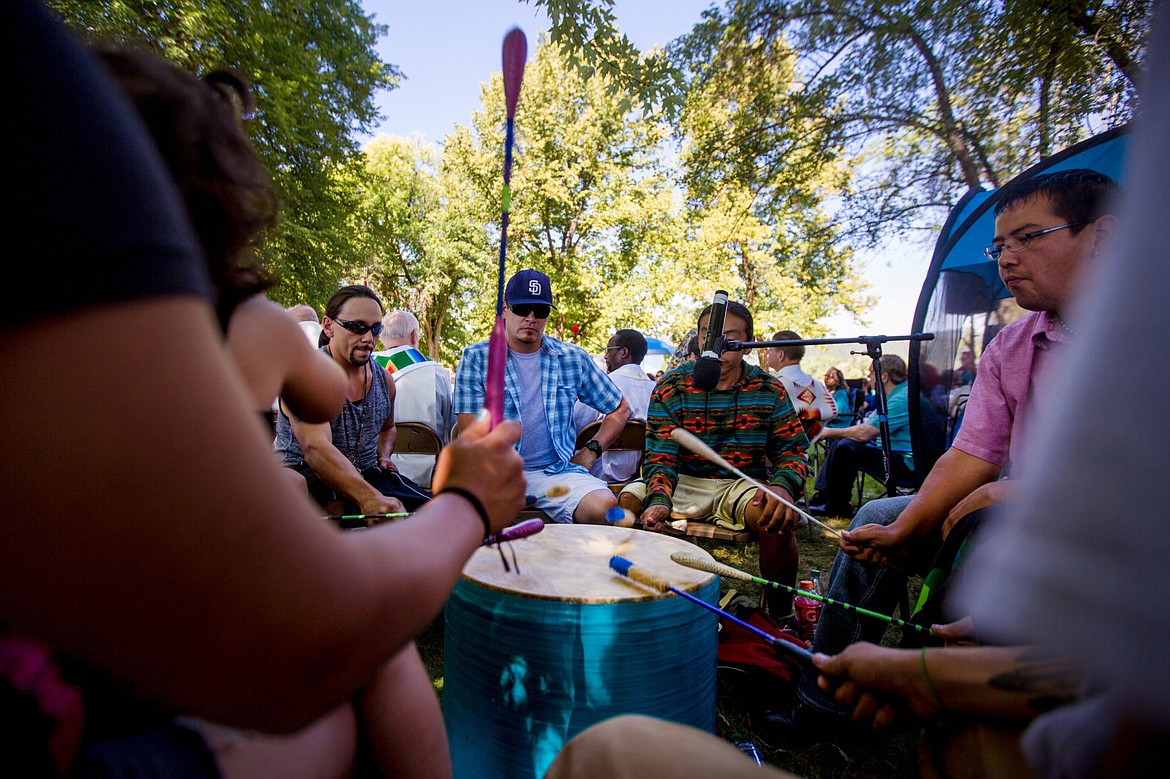 &lt;p&gt;The Rose Creek Drum Group performs ceremonial music on Monday during the Coeur d'Alene Tribe's annual Cataldo Pilgrimage mass at Old Mission State Park.&lt;/p&gt;