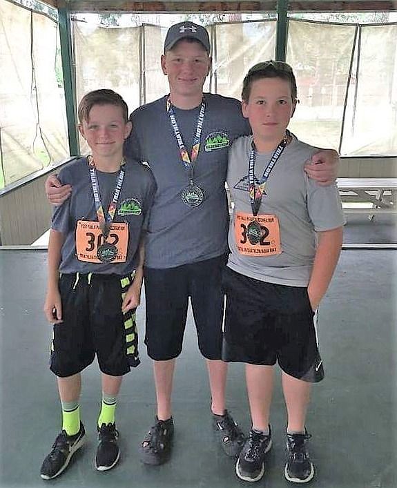 &lt;p&gt;Courtesy photo&lt;/p&gt;&lt;p&gt;Racing as a team and finishing second at the Post Falls Sprint Triathlon are, from left, Ryan Graves (run), 13; Cody Graves (swim), 16; and Charles Daniel Sharples (bike), 12.&lt;/p&gt;