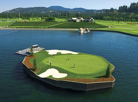 The 14th hole of The Coeur d'Alene Resort Golf Course is one of the most recognized icons in golf.