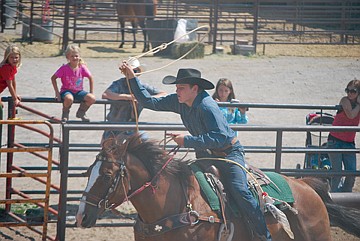 &lt;p&gt;Ty Adams of Arlee ropes during the breakaway competition.&lt;/p&gt;