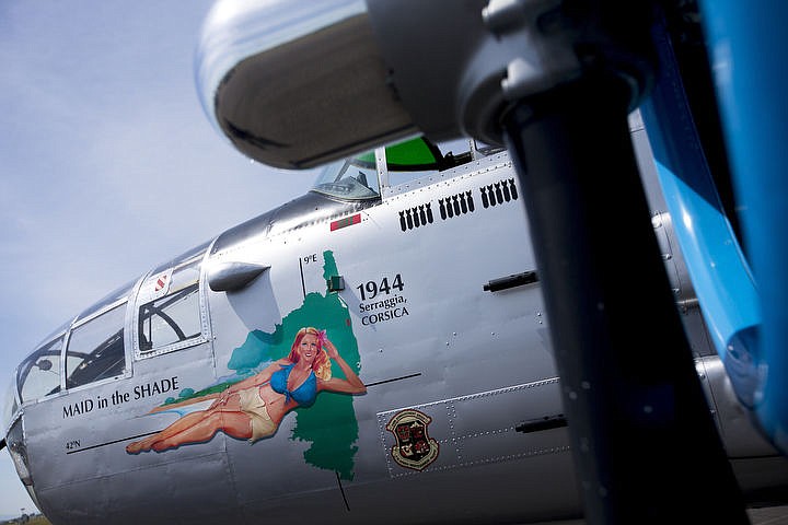 &lt;p&gt;The 1944 &quot;Maid in the Shade&quot; B-25 war plane is parked at the Coeur d'Alene Airport on Thursday, Aug. 18, 2016, where it'll be throughout the weekend. With a 67.5 foot wingspan and a length of 52 feet, 11 inches, the war plane has a top speed of 275 miles-per-hour and can carry a crew of six. The plane flew 15 combat missions over Italy in late 1944, mostly targeting railway bridges.&lt;/p&gt;