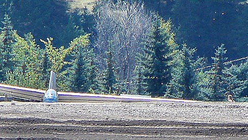 Image of a glider forced to land near Valley View and the new 93 Bypass on Tuesday afternoon.