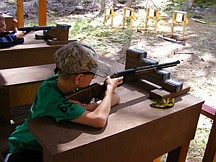 Ryan Lamphere, of Ronan, shoots a BB gun at the rifle range on Melita Island.