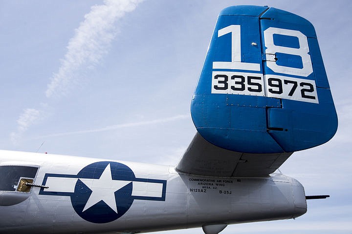 &lt;p&gt;The 1944 &quot;Maid in the Shade&quot; B-25 war plane is parked at the Coeur d'Alene Airport on Thursday, Aug. 18, 2016, where it'll be throughout the weekend. With a 67.5 foot wingspan and a length of 52 feet, 11 inches, the war plane has a top speed of 275 miles-per-hour and can carry a crew of six. The plane flew 15 combat missions over Italy in late 1944, mostly targeting railway bridges.&lt;/p&gt;