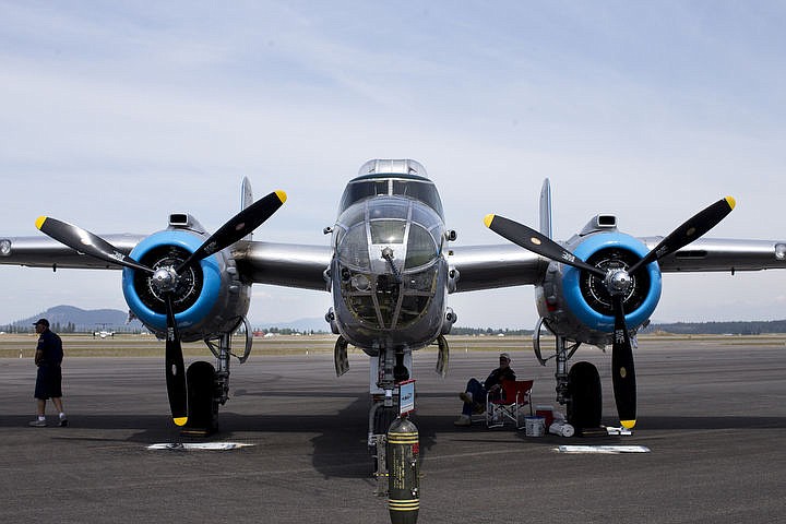 &lt;p&gt;The 1944 &quot;Maid in the Shade&quot; B-25 war plane is parked at the Coeur d'Alene Airport on Thursday, Aug. 18, 2016, where it'll be throughout the weekend. With a 67.5 foot wingspan and a length of 52 feet, 11 inches, the war plane has a top speed of 275 miles-per-hour and can carry a crew of six. The plane flew 15 combat missions over Italy in late 1944, mostly targeting railway bridges.&lt;/p&gt;