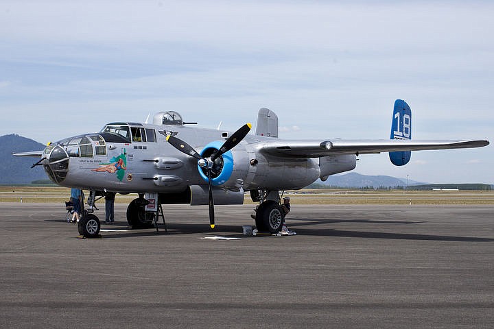 &lt;p&gt;The 1944 &quot;Maid in the Shade&quot; B-25 plane is parked on Thursday at the Coeur d'Alene Airport. With a 67.5 foot wingspan and a length of 52 feet, 11 inches, the war plane has a top speed of 275 miles-per-hour and can carry a crew of six.&lt;/p&gt;