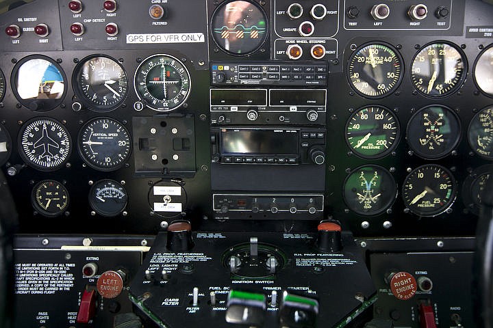 &lt;p&gt;The instrument panel of the cockpit in the 1944 &quot;Maid in the Shade&quot; B-25 war plane. With a 67.5 foot wingspan and a length of 52 feet, 11 inches, the war plane has a top speed of 275 miles-per-hour and can carry a crew of six. The plane flew 15 combat missions over Italy in late 1944, mostly targeting railway bridges.&lt;/p&gt;