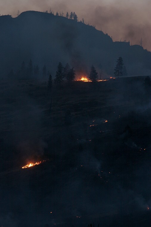 &lt;p&gt;While most of the fire at Perma off Little Money Rd was contained, larger patches still burned as the sun set.&lt;/p&gt;