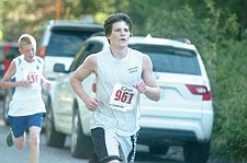 Polson junior Alex Nystrom was one of the members of the cross country team helping Big Fork's squad out by participating.