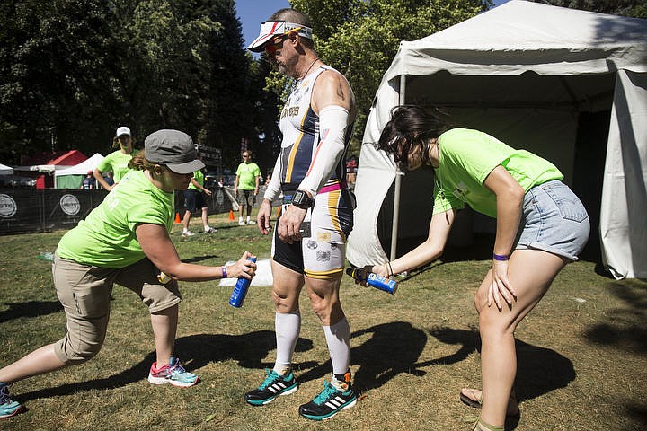 &lt;p&gt;LOREN BENOIT/Press More than 1,300 athletes from around the world gathered on Coeur d'Alene's City Beach on the morning of August 21, 2016 for the start of the 14th annual Ironman Coeur d'Alene triathlon. Participants were challenged to a 2.4-mile open water swim in Lake Coeur d'Alene, followed by a 122-mile bike ride and finishing the race with a 26.2-mile run. Thousands of spectators cheered on the athletes as they raced through the 94-degree weather for the event.&lt;/p&gt;