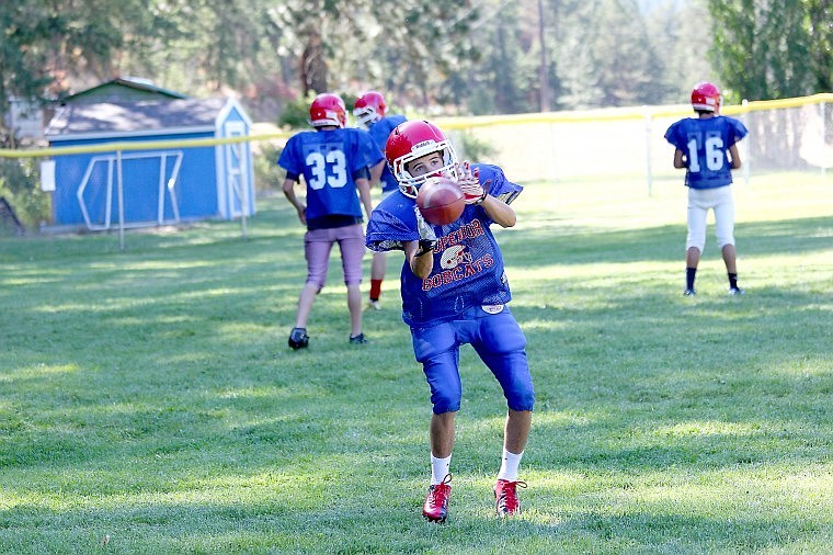 <p>The Superior Bobcat football team worked on their offensive skills during a practice on Friday.</p>