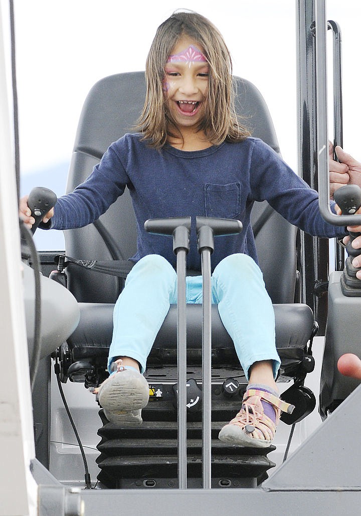 &lt;p&gt;Layla Lopez, 6, drives a mini excavator at Gravelpalooza. (Aaric Bryan/Daily Inter Lake)&lt;/p&gt;