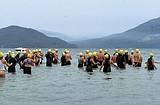 Rough weather doesn't deter triathletes