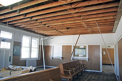 &lt;p&gt;In the depot&#146;s main lobby, the ceiling has been torn down to make room for a brand-new one. (Bethany Rolfson/The Western News)&lt;/p&gt;