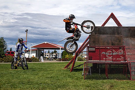 &lt;p&gt;Chad Petersen&#160;takes a victory lap after winning the trial between him and Sam Meyerpeter during the Play with Gravity show at the North Idaho Fair and Rodeo. Play with Gravity is one of nine free entertainment events at the fair.&lt;/p&gt;