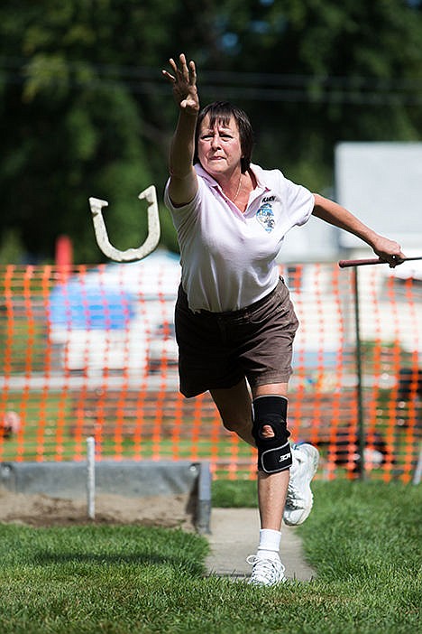 &lt;p&gt;Karen Wickham pitches in the Inland Empire Classic horseshoe tournament hosted by the Kootenai County Horseshoe Pitchers Association in Winton Park on Saturday afternoon.&lt;/p&gt;